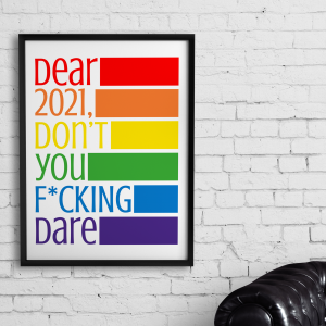 Poster Dear 2021 funny gift rainbow
